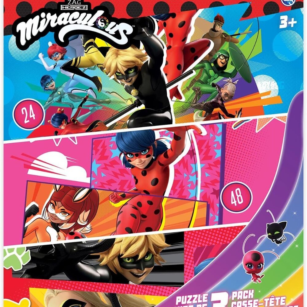 Miraculous Ladybug - 3 in 1 Jigsaw Puzzles for Kids.